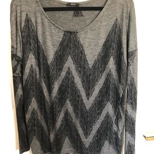 Gray and charcoal chevron sweater